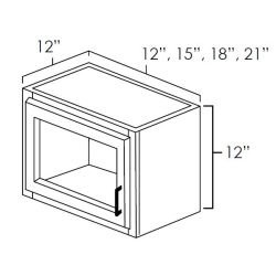 Onyx Black Shaker 21" x 12" Single Door Stacker Wall Cabinet