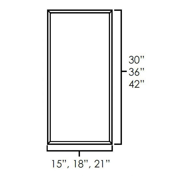 Onyx Black Shaker 15" x 36" Single Plain Glass Doors