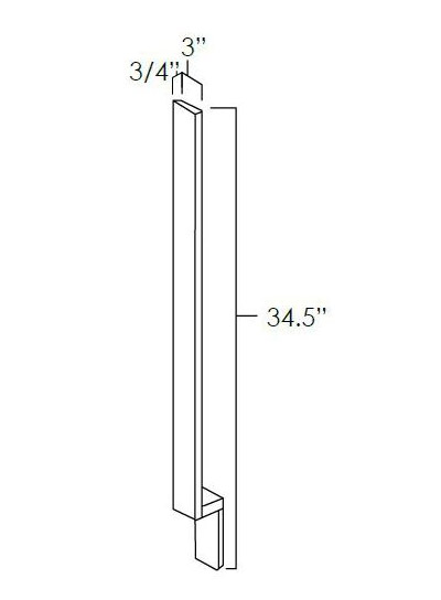 Onyx Black Shaker 3" x 34.5" Base Filer