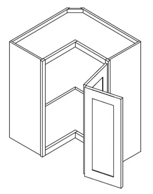 Slim White Oak Wall Easy Reach Cabinet - 24" W x 24" D x 42" H