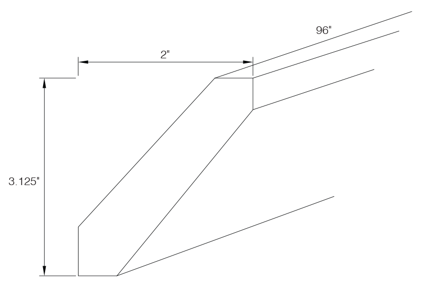 Slim White Oak Crown Molding