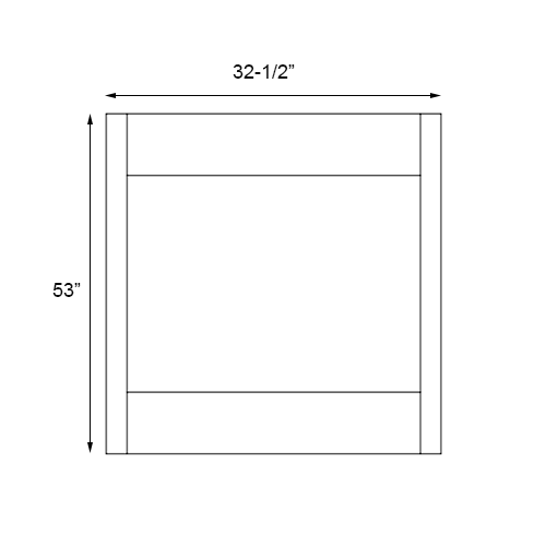 Slim White Oak Oven Cabinet Overlay Panel - 33" W x 55" H