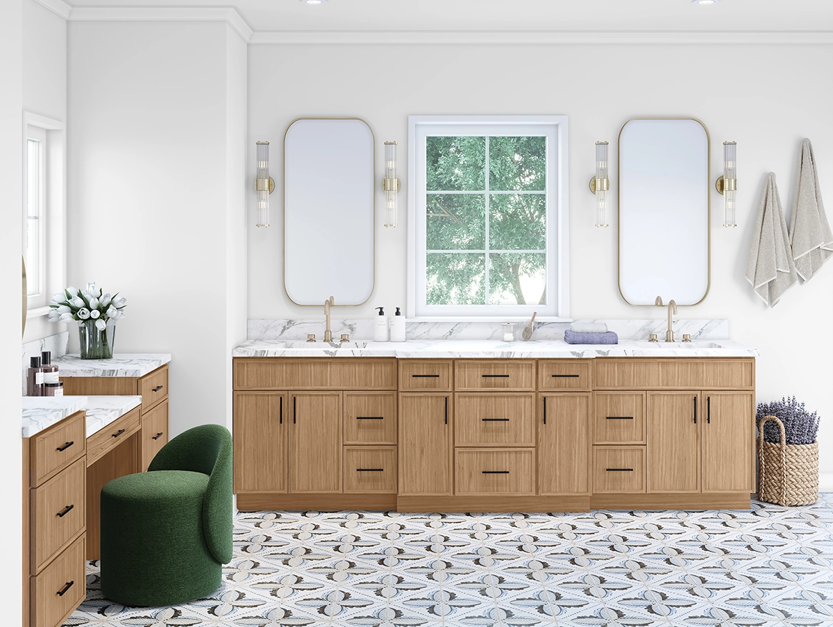 thin oak bathroom vanities