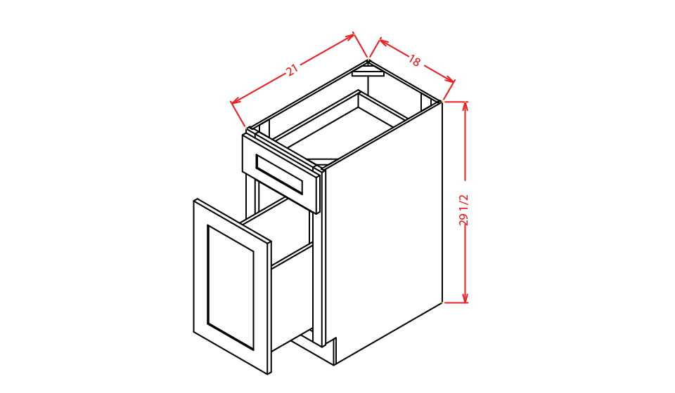 Timber Green Two Drawer File Base Cabinet - 18"W X 21"D X 29-1/2"H
