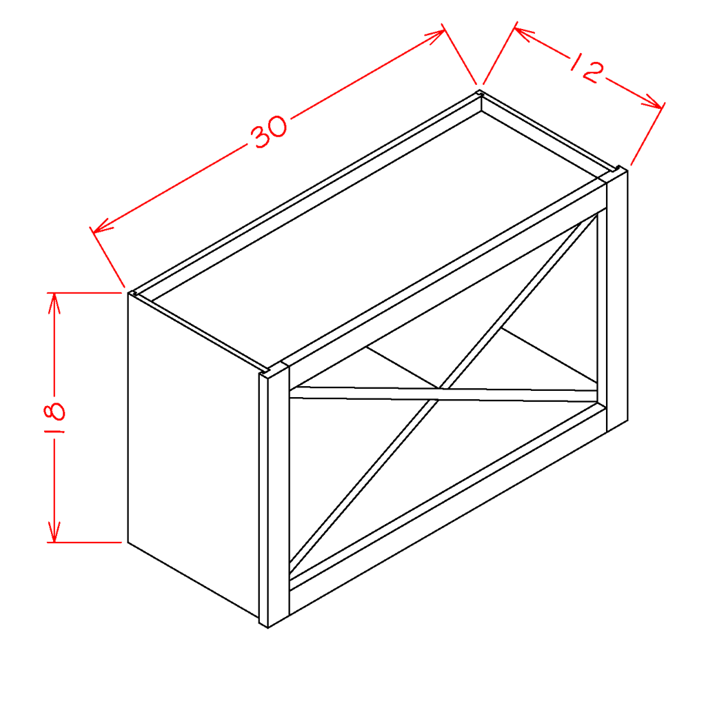Timber Green Wine X Rack Wall Cabinet - 30"W x 18"H x 12"D