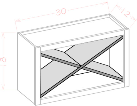 Timber Green Wall X Rack Shelf - X Rack Only
