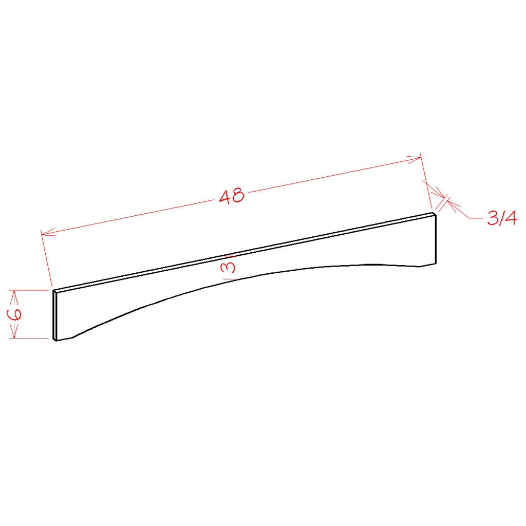 Timber White Shaker Arch Valance 48" Long