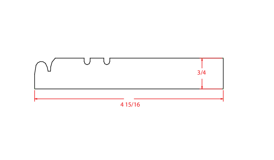 Timber White Furniture Base Molding - 3/4"D X 96"L X 4 5/8"H