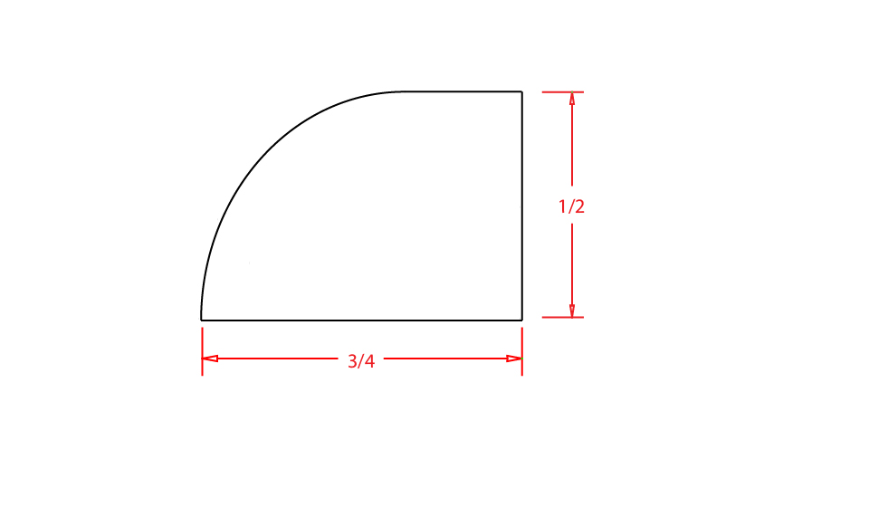 Timber White Shoe Moulding - 1/2"D X 96"L X 3/4"H
