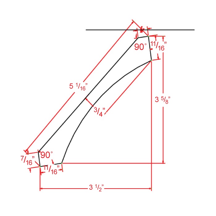 Black Shaker Cove Crown Molding - 3 1/2"D X 96"L X 3 5/8"H