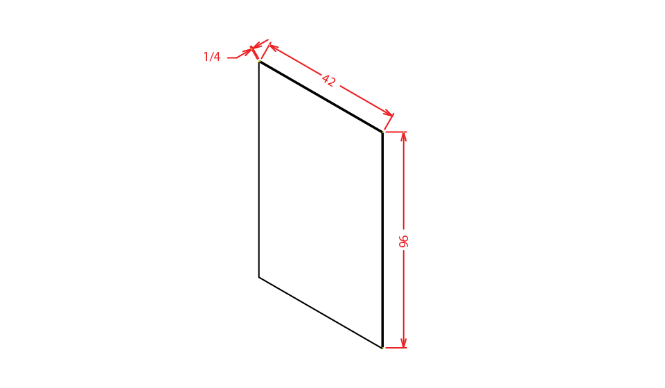 Black Shaker Finished Plywood Panel - 1/4"D X 96"W X 42"H