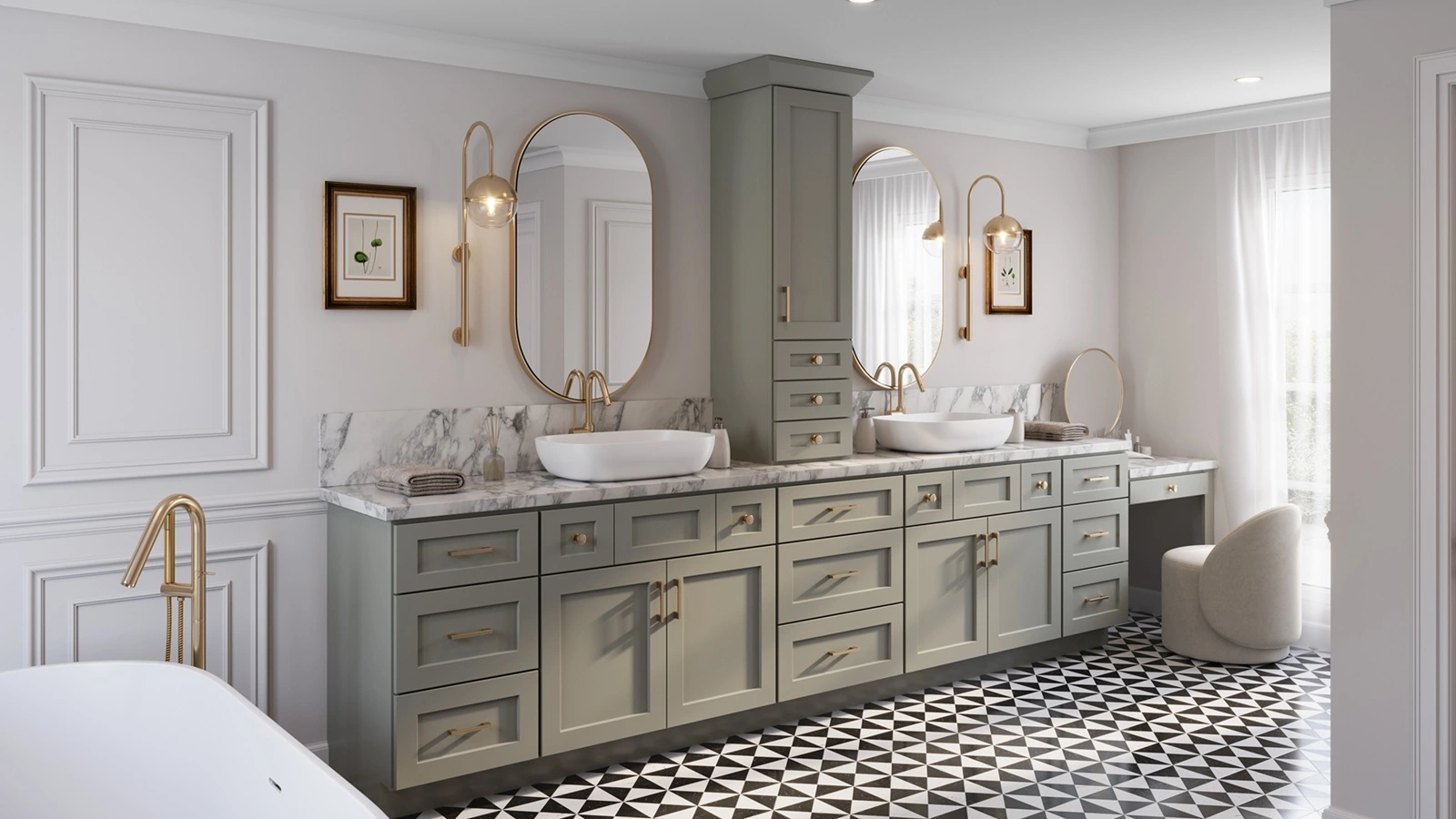 green shaker bathroom