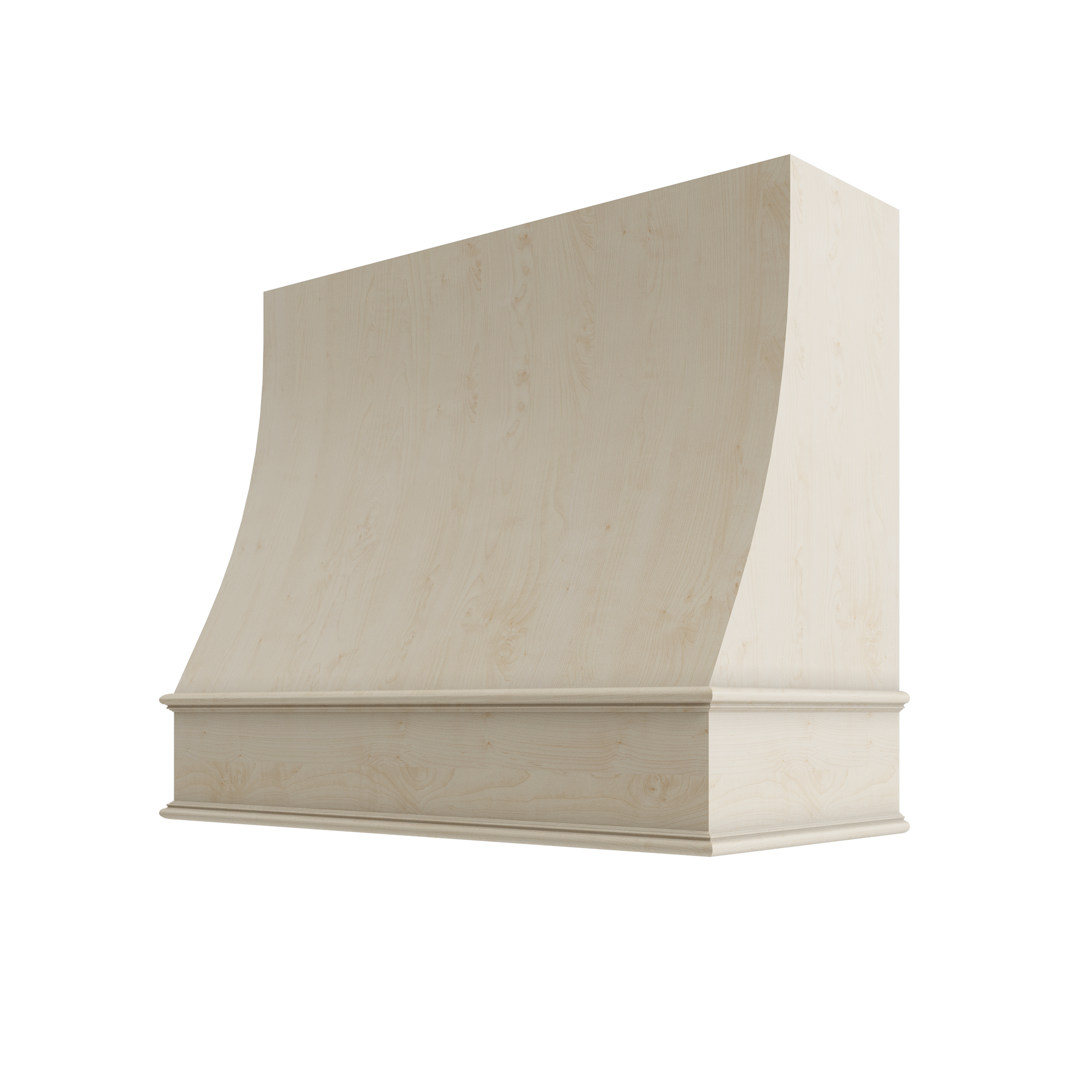 Wood Wall Mount Range Hood with Classic Trim – Sloped Style