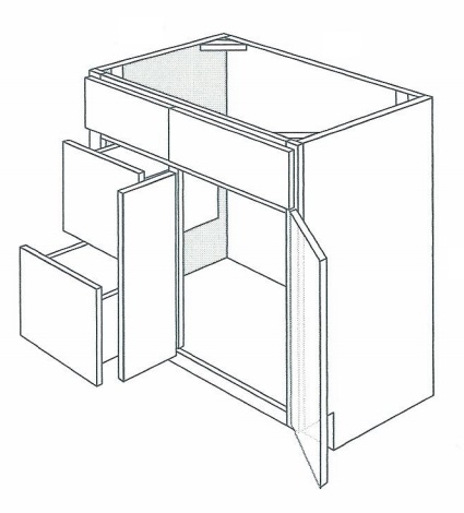 Driftwood Shaker 36" 2 Door 2 Drawer Left Vanity