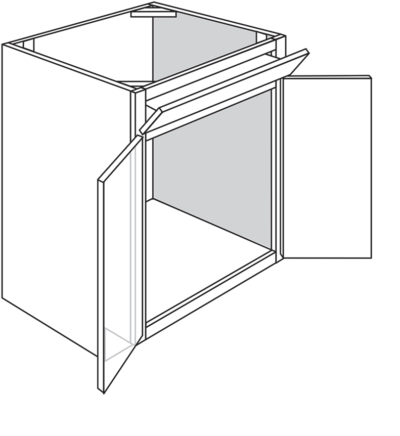 Driftwood Slab 30" Sink Base w/ Tilt-Out Tray