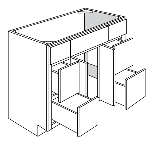 Driftwood Slab 48" 2 Door 4 Drawer Vanity