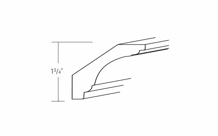 Driftwood Slab 1 3/4" x 96" Cove Crown Moulding