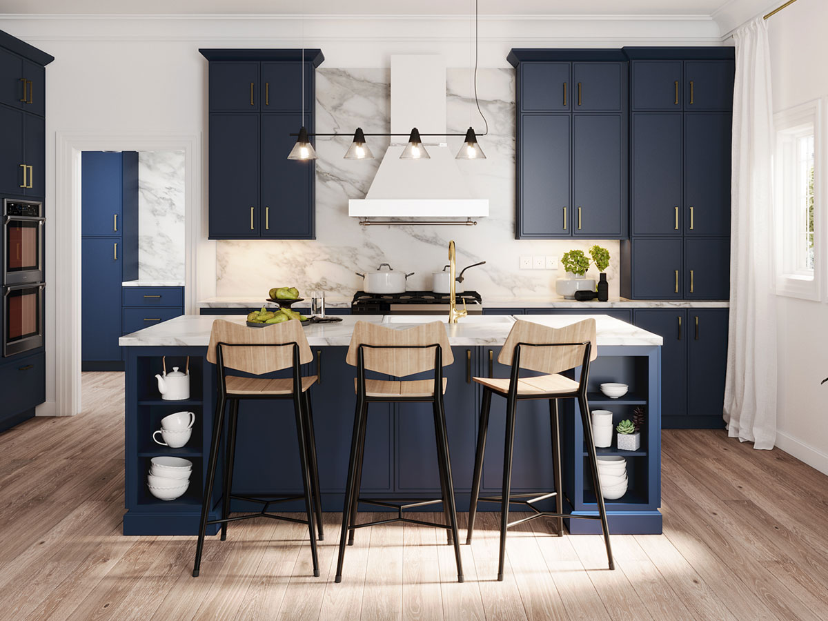 Caldera Blue Slim Shaker Vanity Base 30"