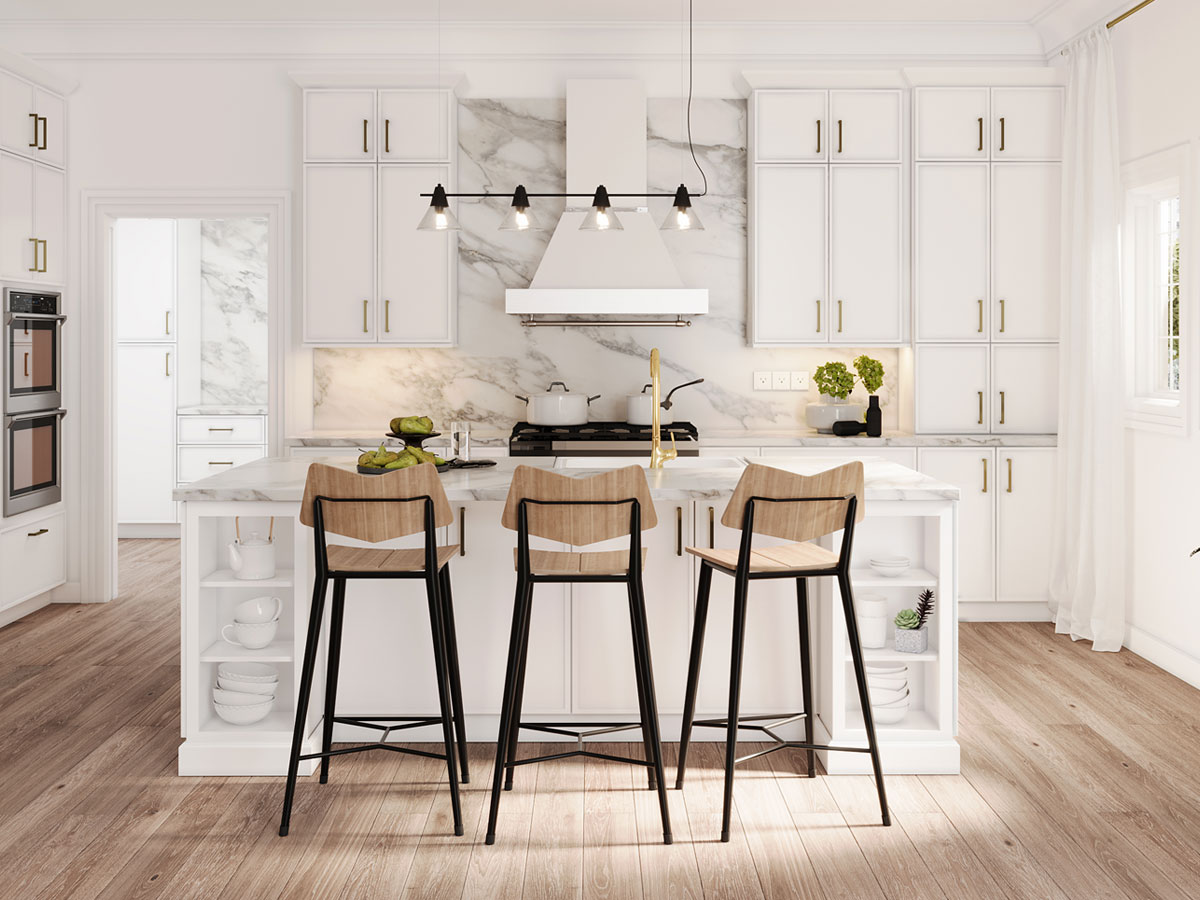 Caldera White Slim Shaker Vanity Base 33"