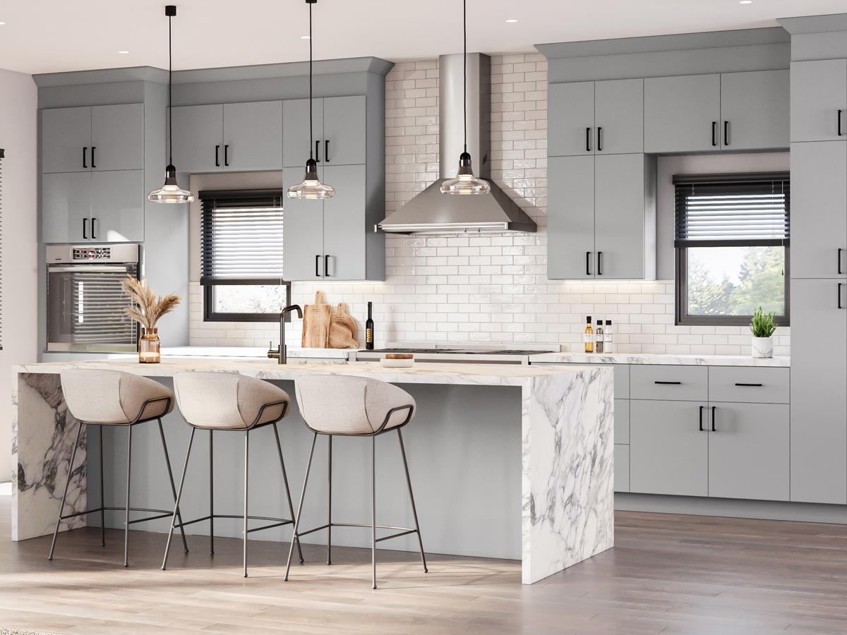 Strata Gray Flat Panel Vanity Base 21"