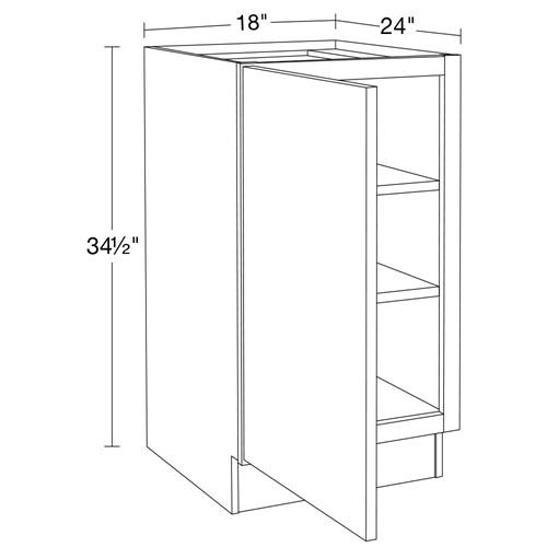 Strata  White Flat Panel Base Full Height Doors 18"