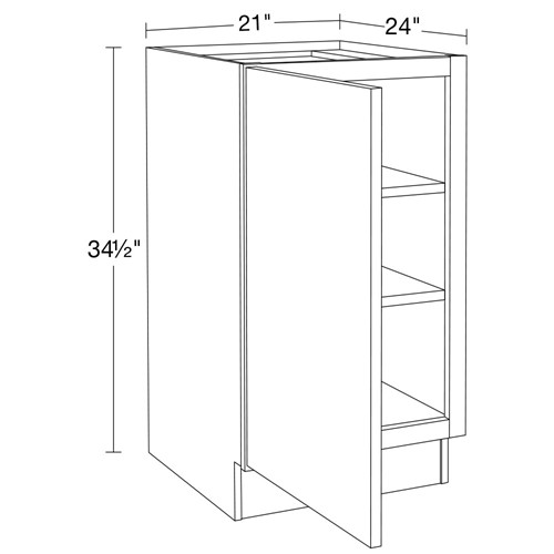 Strata  White Flat Panel Base Full Height Doors 21"