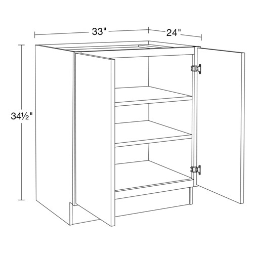 Strata  White Flat Panel Base Full Height Doors 33"