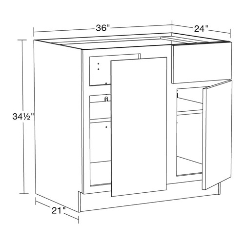 Summit White Shaker Base Blind Corner 42L