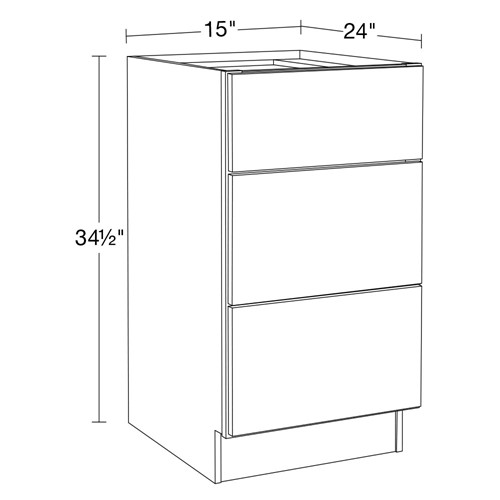 Summit White Shaker Drawer Base {3 Drawers}