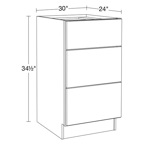 Summit White Shaker Drawer Base {3 Drawers}