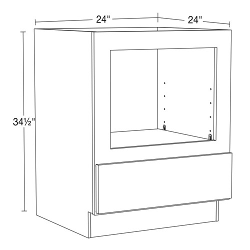Strata  White Flat Panel Microwave Cabinet - 24"
