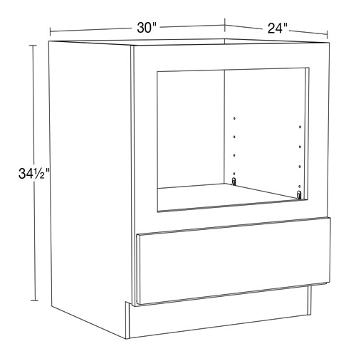 Strata  White Flat Panel Microwave Cabinet - 30"