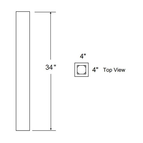 Strata  White Flat Panel Column Spindle Leg 4" x 4" x 35"