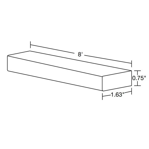 Summit White Shaker Light Rail Molding 96" x 1 1/2"