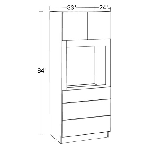 Strata  White Flat Panel Universal Oven Cabinet 33" x 84"
