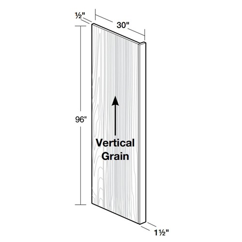 Strata  White Flat Panel Refrigerator Panel 30"x96" w 1.5" Filler