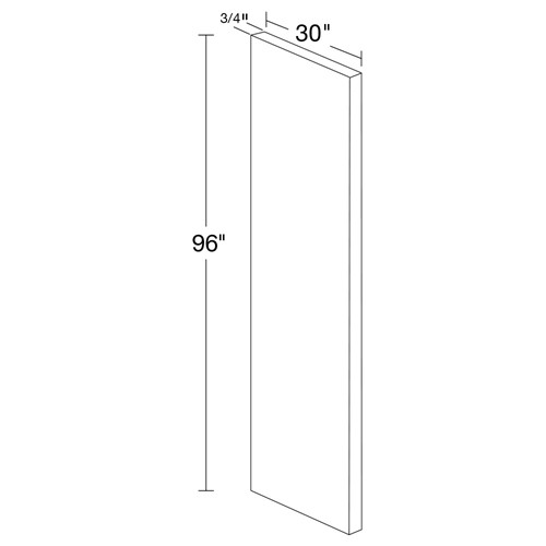 Strata  White Flat Panel ¾" Refrigerator Panel - 30" x 96"