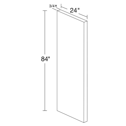 Strata  White Flat Panel ¾" Refrigerator Panel - 84"H