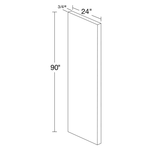 Strata  White Flat Panel ¾" Refrigerator Panel - 90"H