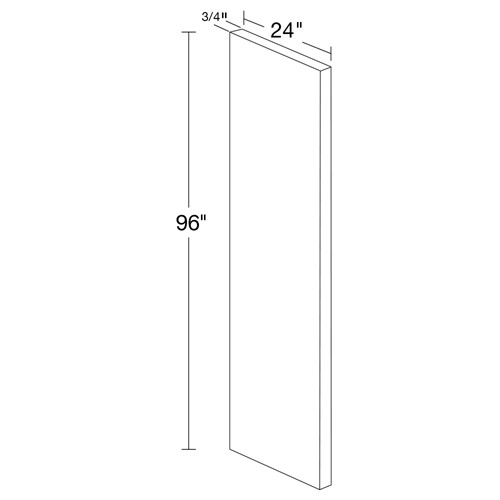 Strata  White Flat Panel ¾" Refrigerator Panel - 96"H