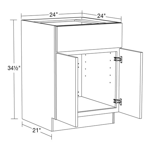 Summit White Shaker Sink/Range Base