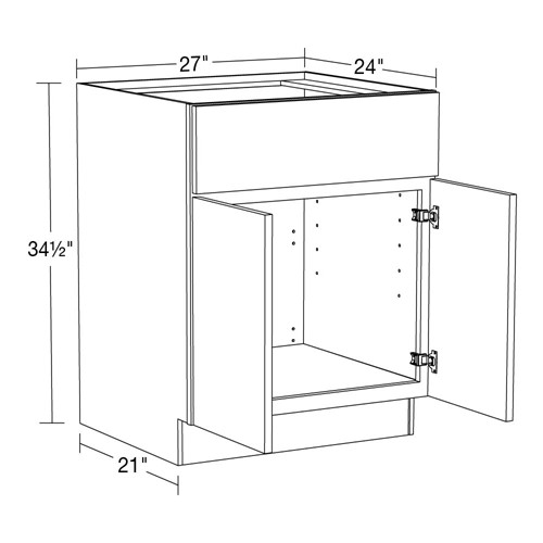 Summit White Shaker Sink/Range Base