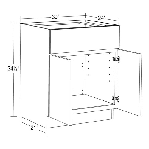 Summit White Shaker Sink/Range Base