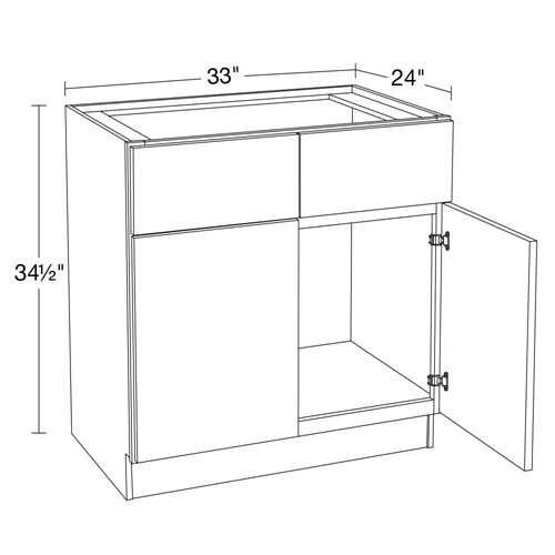 Summit White Shaker Sink/Range Base
