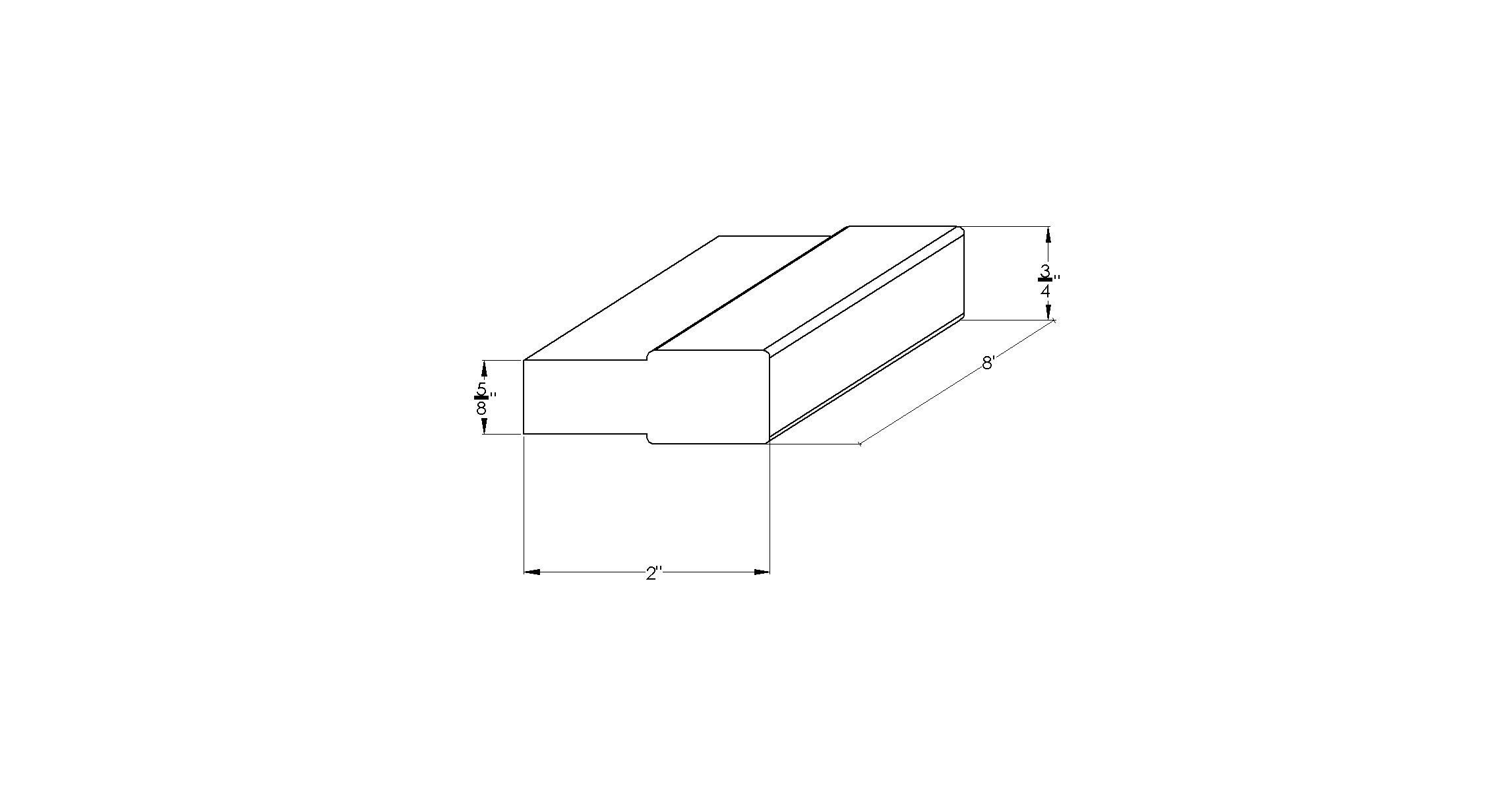Summit White Shaker Stack T Molding 96"x 2"