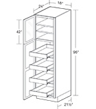 Lexington Gray Shaker Utility 18"x24"x96" 4 Rollout with Glass Doors