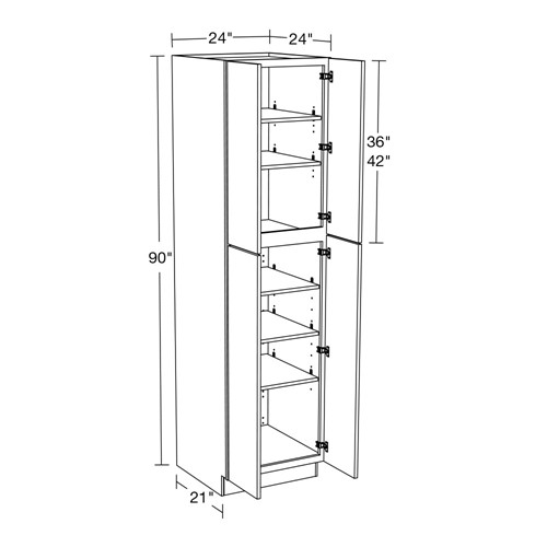 Summit White Shaker Utility 24" x 24" x 90"