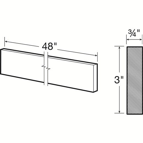 Strata  White Flat Panel Valance 48" x 3" x 3/4"