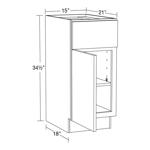 Summit White Shaker Vanity Base Cabinet 15L