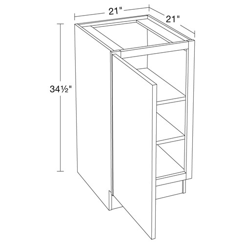Strata  White Flat Panel Vanity Base Full Height Doors 21"